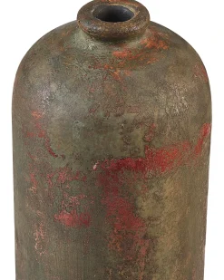 Discount Beliani Vaso decorativo UBEDA Ceramica 41 cm Verde Rame Verde