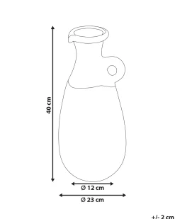 Discount Beliani Vaso decorativo VELIA Ceramica Blu Blu Marrone