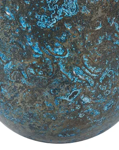 Discount Beliani Vaso decorativo VELIA Ceramica Blu Blu Marrone