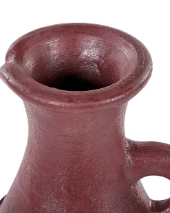 New Beliani Vaso decorativo VELIA Ceramica Blu Blu Marrone