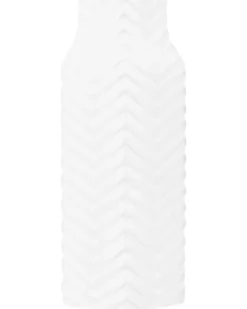 Sale Beliani Vaso decorativo XANTHOS Gres porcellanato 32 cm Bianco