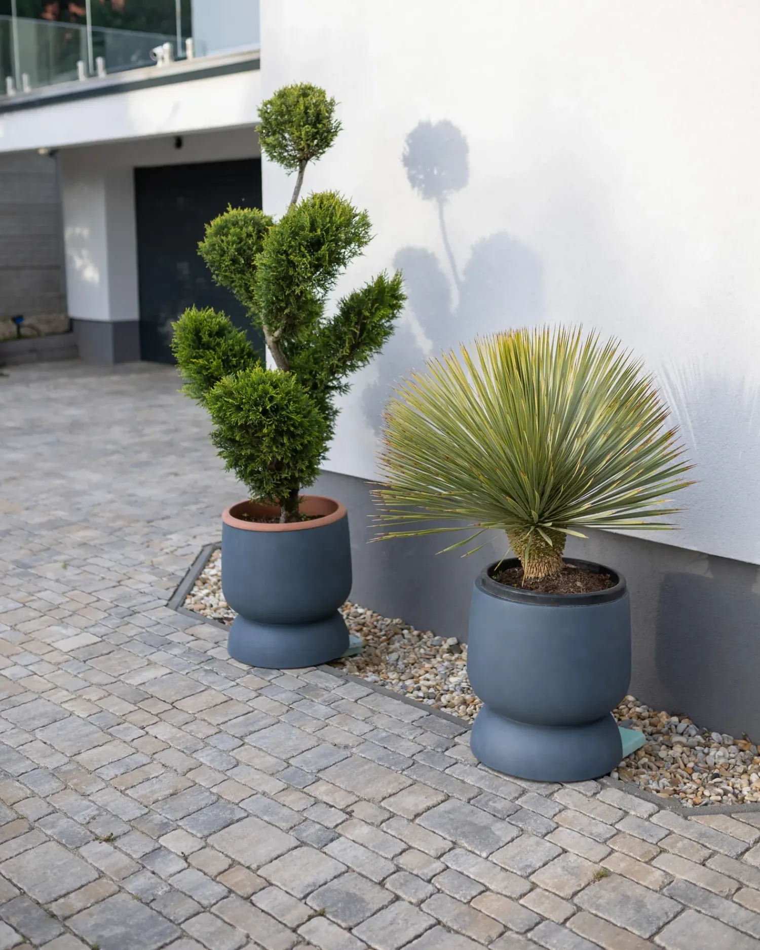 Best Beliani Vaso per piante ARAUCARIA 42 cm Grigio