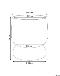 Best Beliani Vaso per piante ARAUCARIA 42 cm Grigio