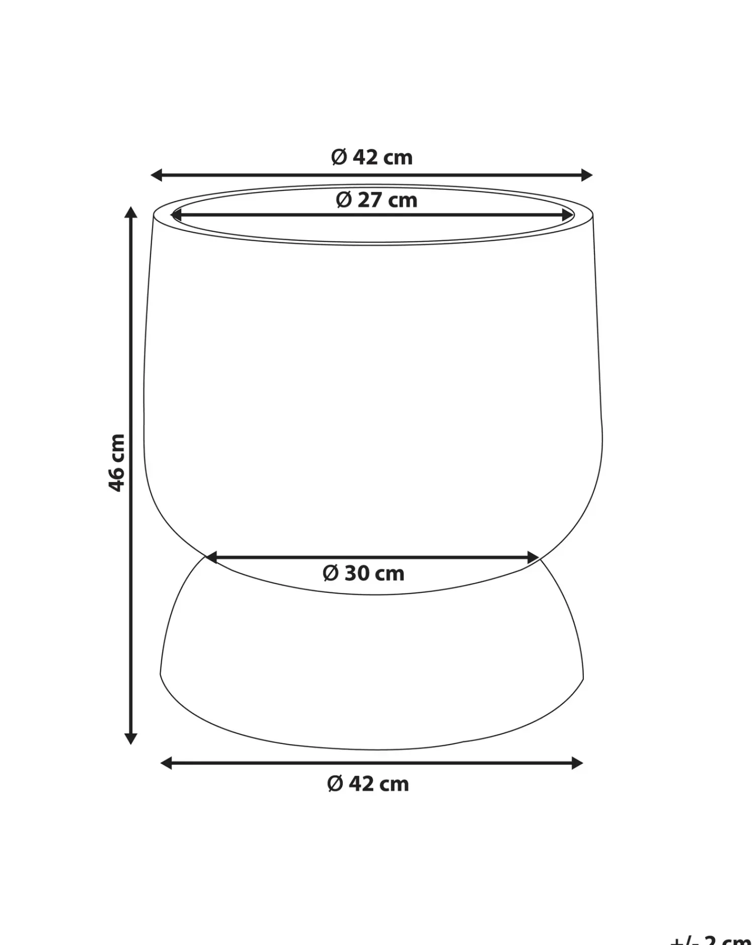Best Beliani Vaso per piante ARAUCARIA 42 cm Grigio