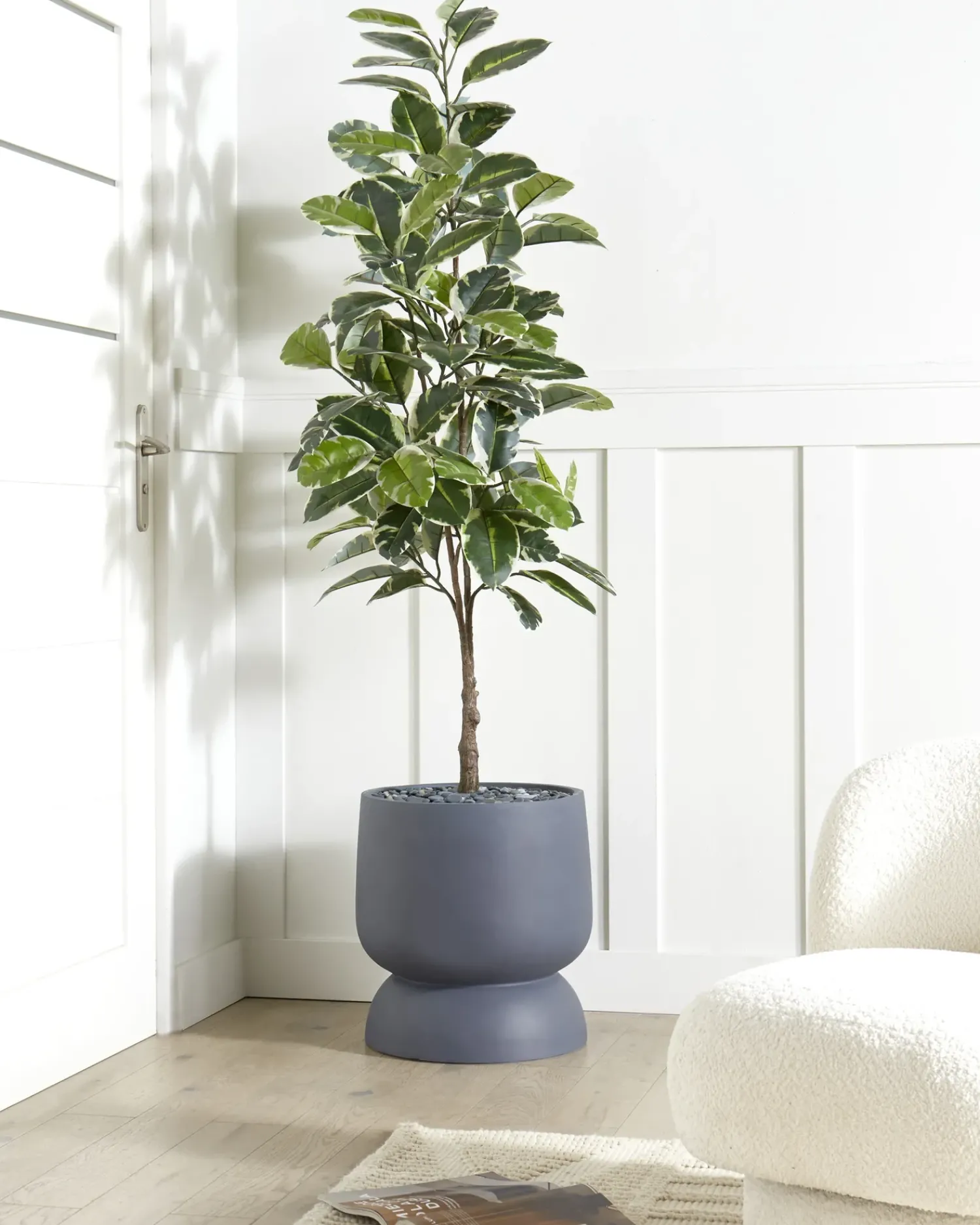 Best Beliani Vaso per piante ARAUCARIA 42 cm Grigio