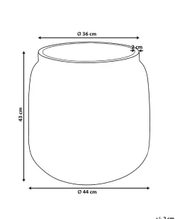 Outlet Beliani Vaso per piante ARGOSTOLI 44 cm Beige Bianco Beige