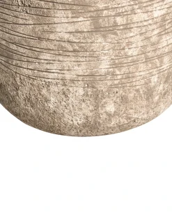 Outlet Beliani Vaso per piante ARGOSTOLI 44 cm Beige Bianco Beige