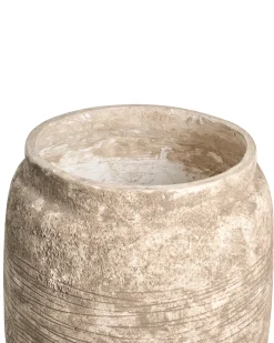 Outlet Beliani Vaso per piante ARGOSTOLI 44 cm Beige Bianco Beige