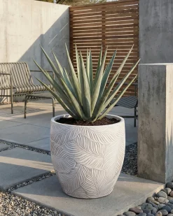 New Beliani Vaso per piante BAIYUN 42 cm chiaro Beige