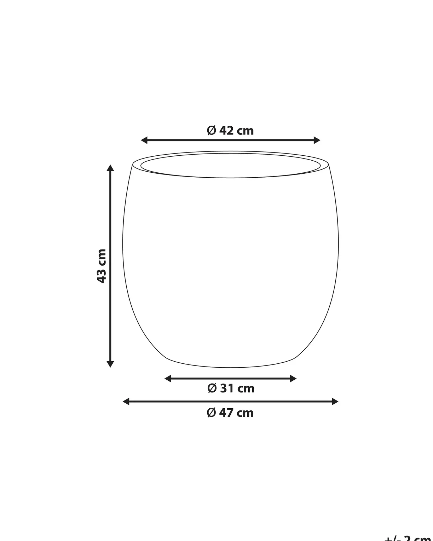 Sale Beliani Vaso per piante BAIYUN 47 cm Grigio