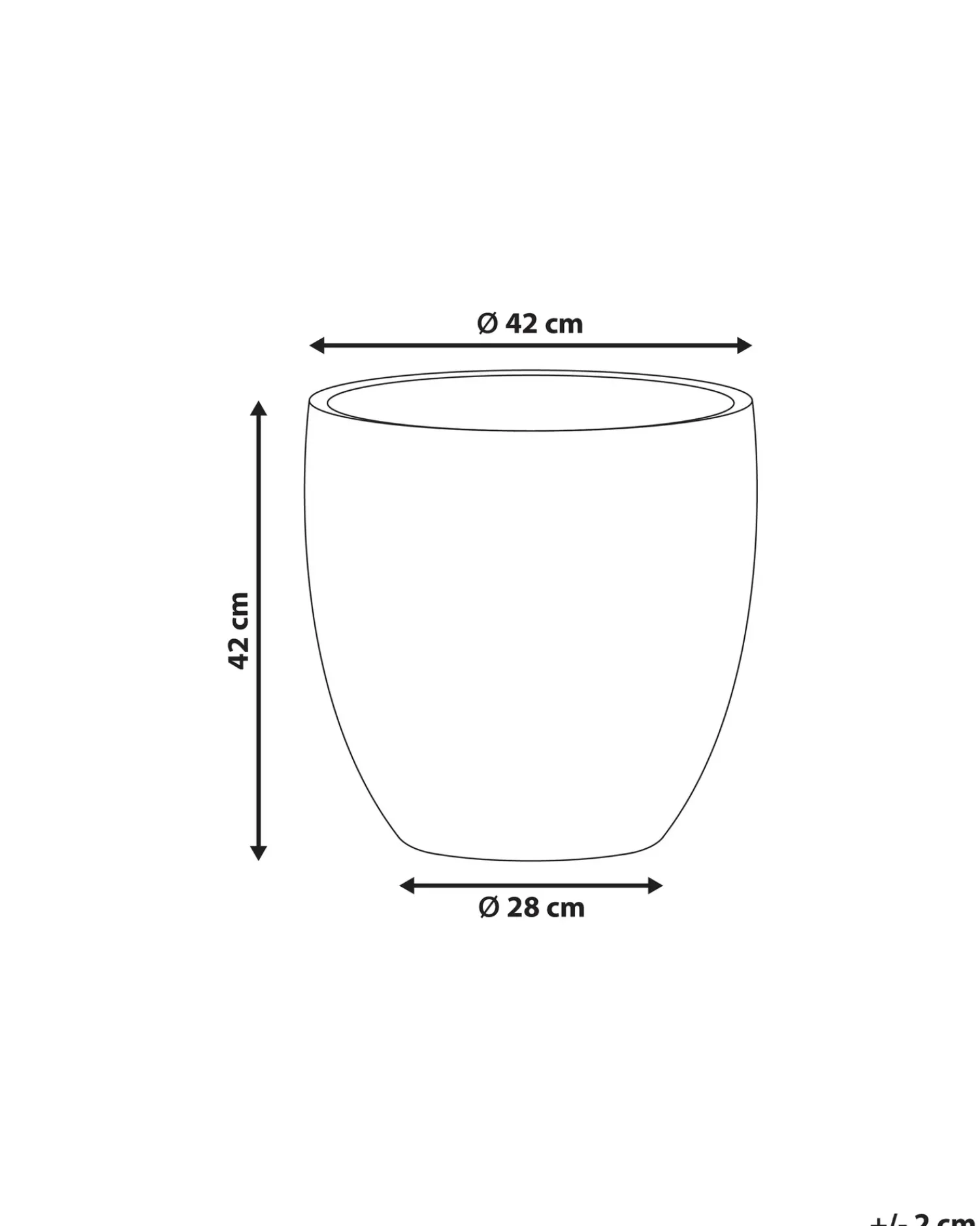 New Beliani Vaso per piante BAIYUN 42 cm Nero