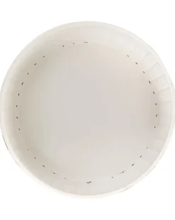 New Beliani Vaso per piante BANE Metallo 30 cm Bianco/Beige Bianco Beige