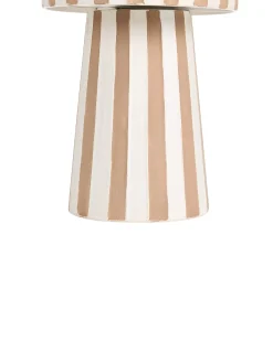 New Beliani Vaso per piante BANE Metallo 30 cm Bianco/Beige Bianco Beige