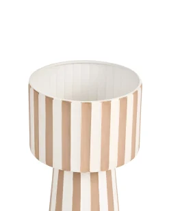 New Beliani Vaso per piante BANE Metallo 30 cm Bianco/Beige Bianco Beige