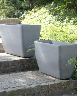 Best Beliani Vaso per piante BARIS 60 cm chiaro Grigio