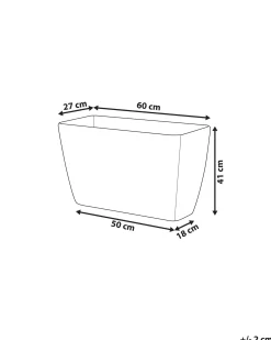 Best Beliani Vaso per piante BARIS 60 cm chiaro Grigio
