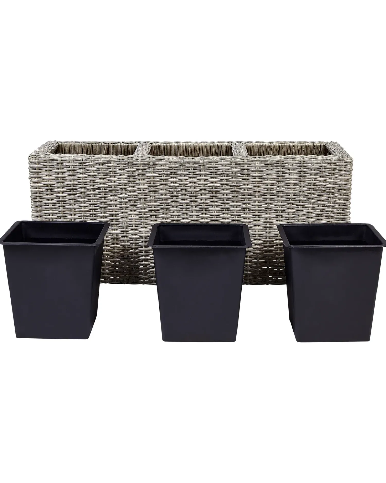 Clearance Beliani Vaso per piante BELLIS Rattan sintetico (PE) 82 cm chiaro Marrone