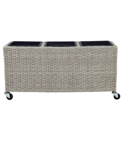 Clearance Beliani Vaso per piante BELLIS Rattan sintetico (PE) 82 cm chiaro Marrone