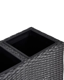 Clearance Beliani Vaso per piante BELLIS Rattan sintetico (PE) 82 cm Nero