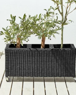 Clearance Beliani Vaso per piante BELLIS Rattan sintetico (PE) 82 cm Nero