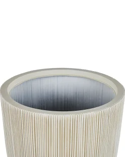 Discount Beliani Vaso per piante CHIOS 44 cm Beige Bianco Beige