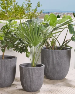 Hot Beliani Vaso per piante CHIOS 44 cm Grigio