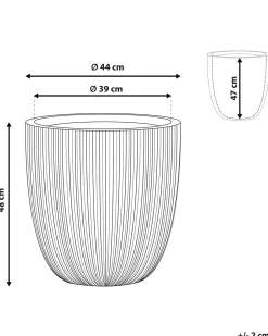 Hot Beliani Vaso per piante CHIOS 44 cm Grigio