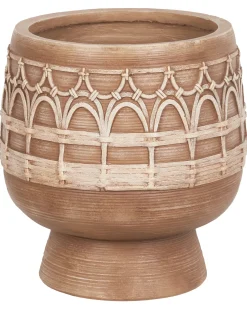 Best Beliani Vaso per piante CICUTA 22 cm Marrone chiaro Beige Marrone