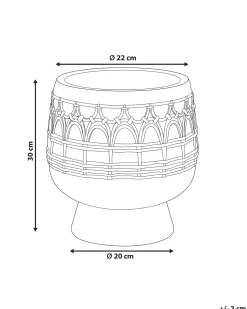 Best Beliani Vaso per piante CICUTA 22 cm Marrone chiaro Beige Marrone