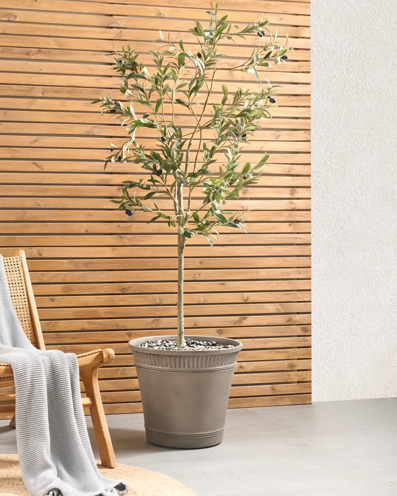 Online Beliani Vaso per piante CISTUS 44 cm Grigio