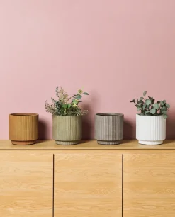 Beliani Vaso per piante DARIA sporco Bianco