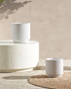 Beliani Vaso per piante DARIA sporco Bianco