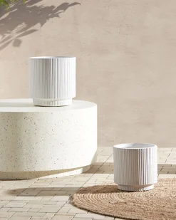 Beliani Vaso per piante DARIA sporco Bianco