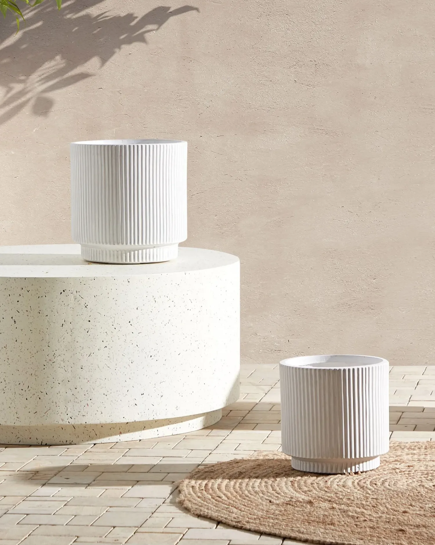 Beliani Vaso per piante DARIA sporco Bianco
