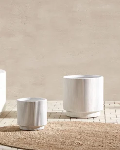 Beliani Vaso per piante DARIA sporco Bianco