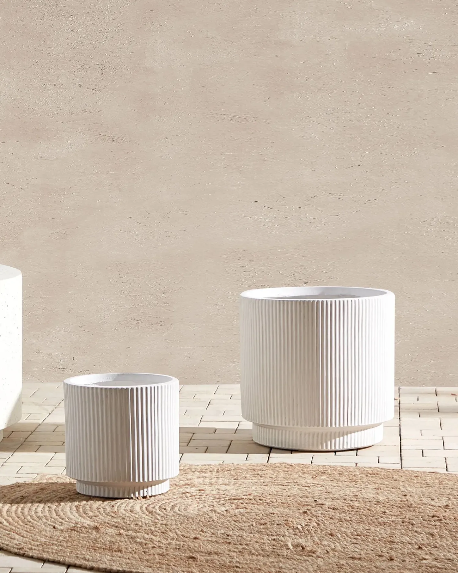 Beliani Vaso per piante DARIA sporco Bianco