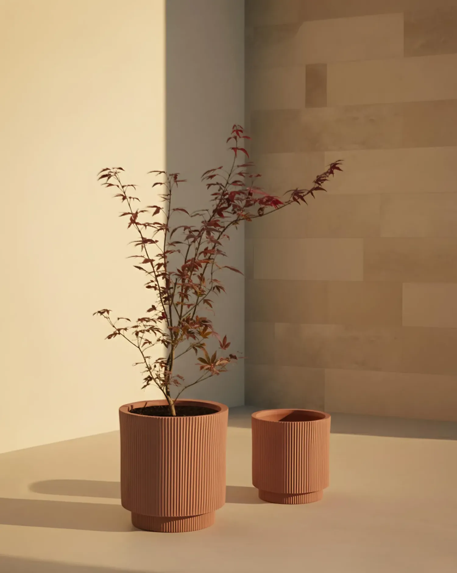 Beliani Vaso per piante DARIA Marrone