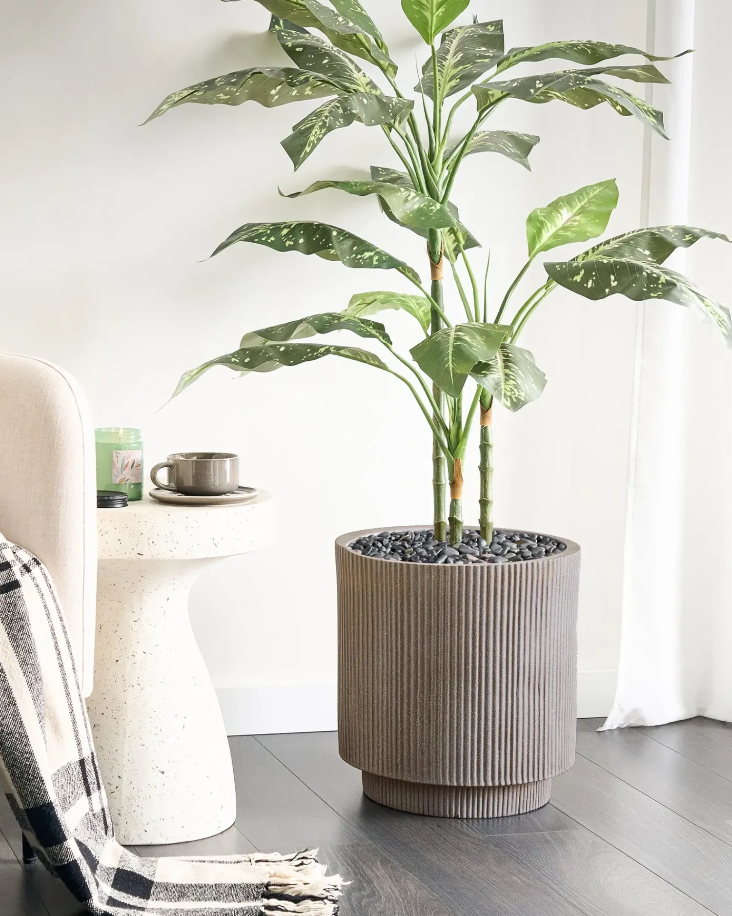 New Beliani Vaso per piante DARIA Tortora Beige