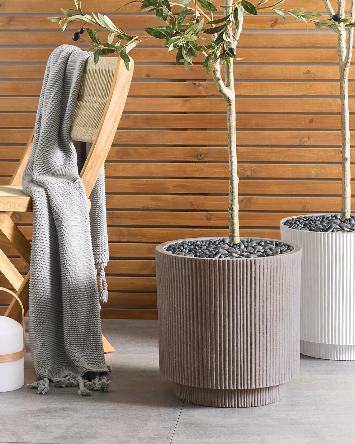 New Beliani Vaso per piante DARIA Tortora Beige