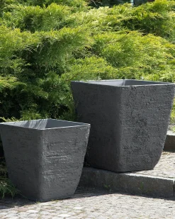 Beliani Vaso per piante DELOS 39 cm Grigio