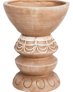 Discount Beliani Vaso per piante DISPORUM 29 cm Marrone chiaro Beige Marrone