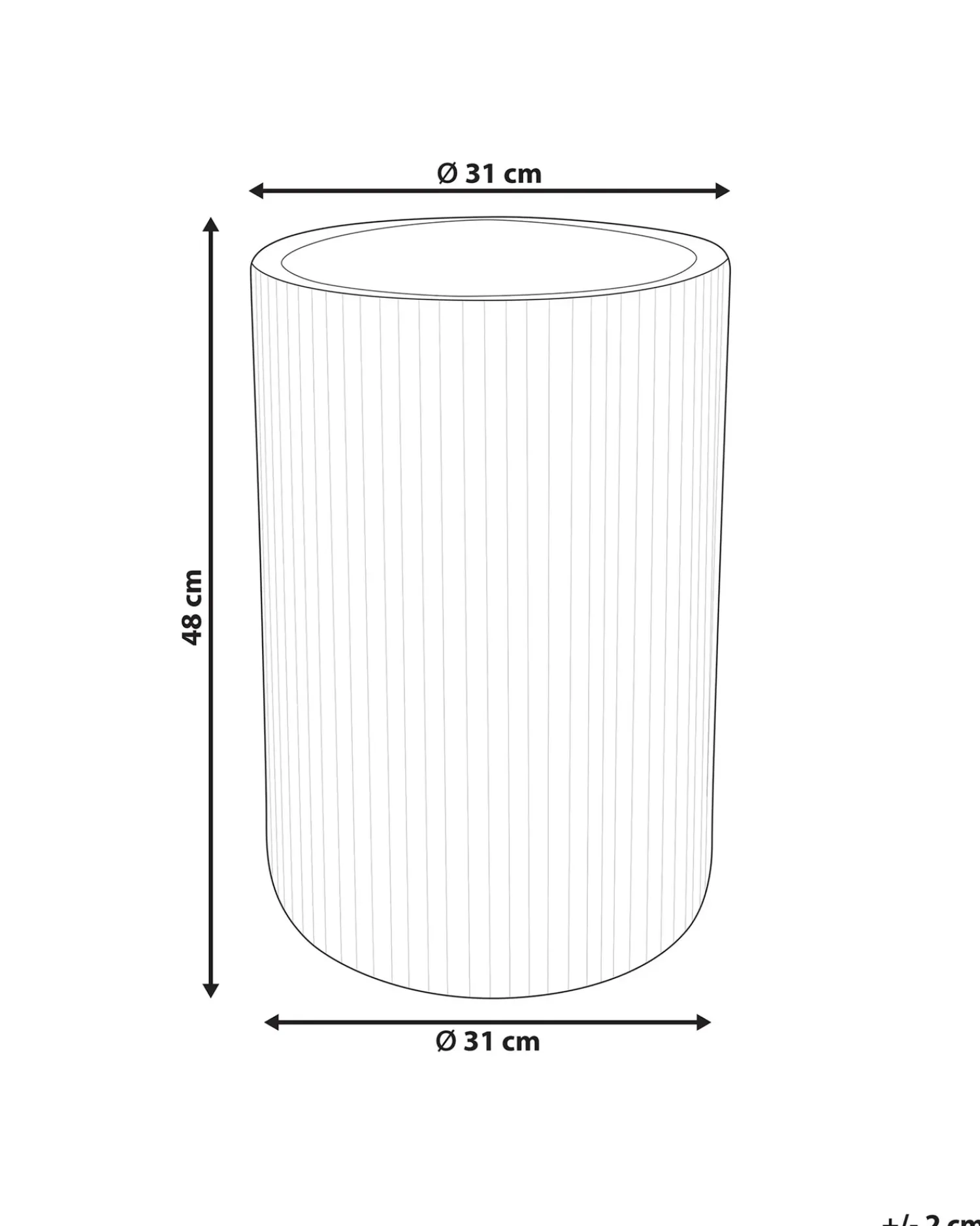 Beliani Vaso per piante EANTIO 30 cm Marrone