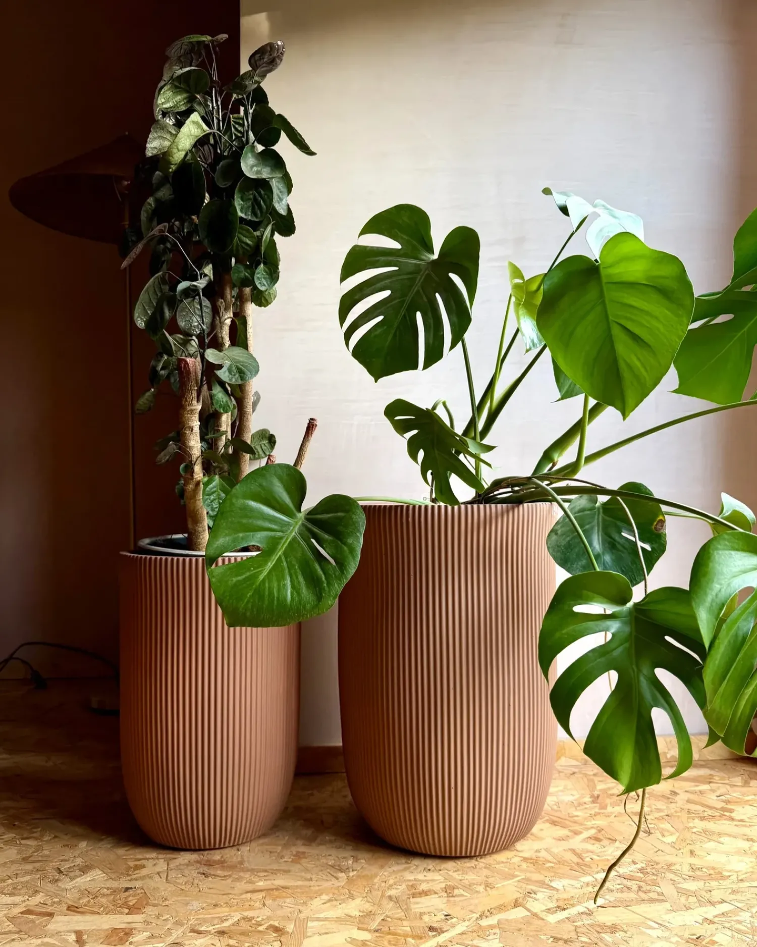 Beliani Vaso per piante EANTIO 30 cm Marrone