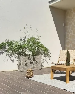 Outlet Beliani Vaso per piante EDESSA 80 cm chiaro Beige