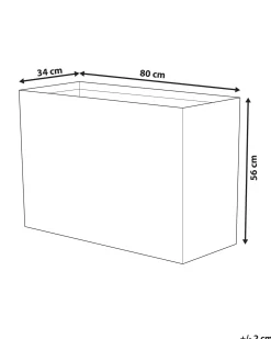 Outlet Beliani Vaso per piante EDESSA 80 cm chiaro Beige