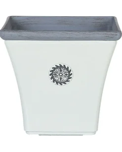 New Beliani Vaso per piante ELATEIA 43 cm Bianco Bianco Blu