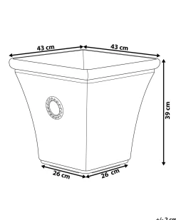 New Beliani Vaso per piante ELATEIA 43 cm Bianco Bianco Blu