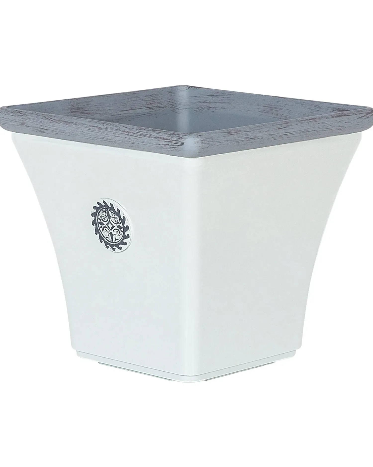 New Beliani Vaso per piante ELATEIA 43 cm Bianco Bianco Blu