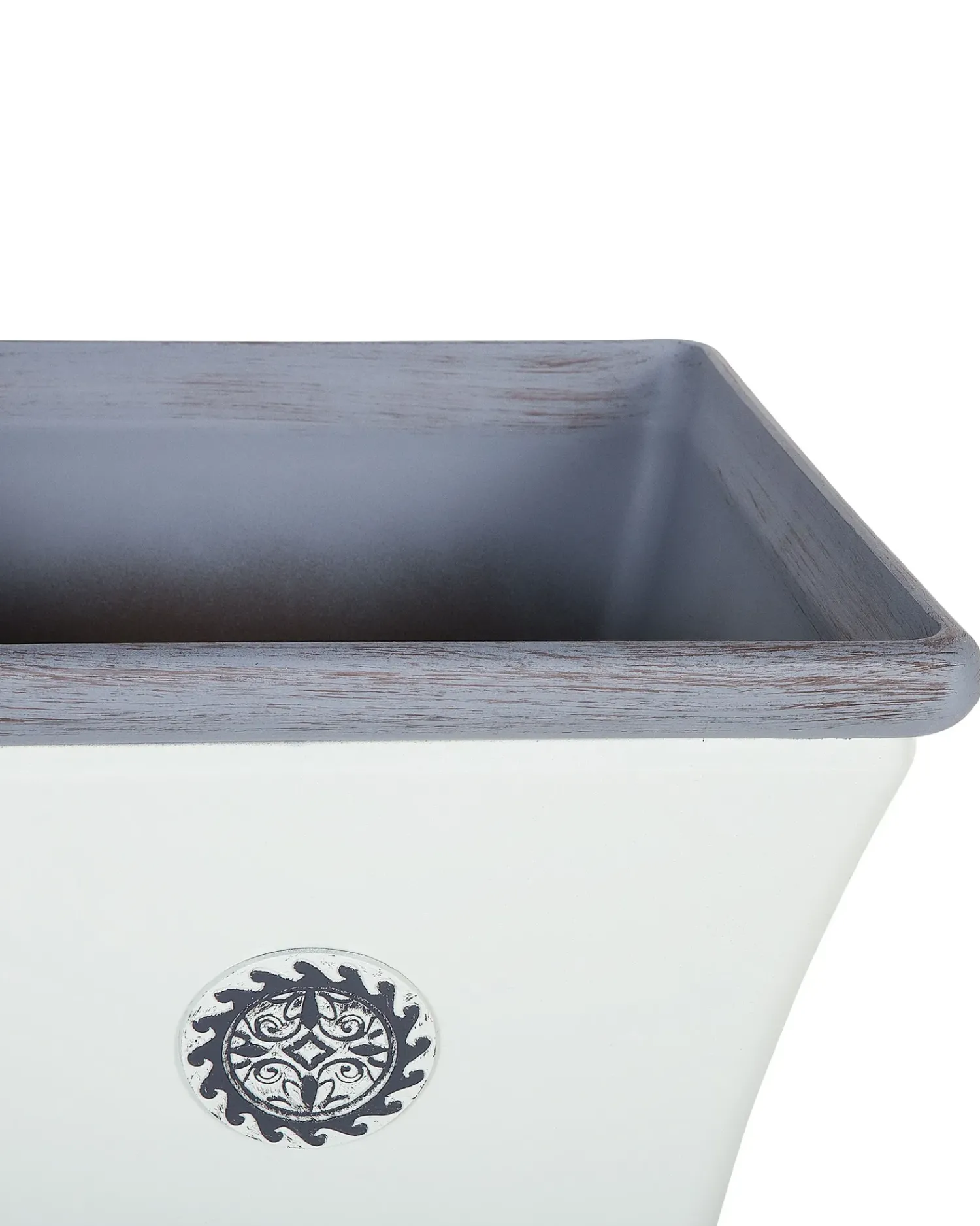 New Beliani Vaso per piante ELATEIA 43 cm Bianco Bianco Blu