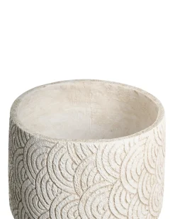 Outlet Beliani Vaso per piante ERIROS 31 cm chiaro Beige
